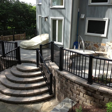 Backyard Patio with Spa and Landscaping
