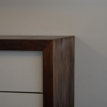 Black walnut butcher block with dual waterfalls