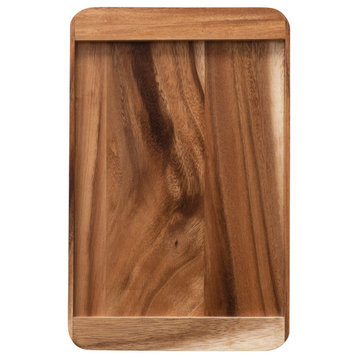 Wide Suar Wood Serving Platter and Tray, Natural