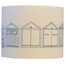 Beach Huts Drum Table Lampshade, Teal, Extra Large