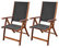 vidaXL Folding Chairs, Set of 2, Acacia Wood, Black