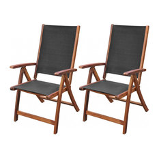 50 Most Por Outdoor Folding Chairs For 2018 Houzz Vidaxl Folding Chairs Acacia Wood Black Set Of 2 Outdoor