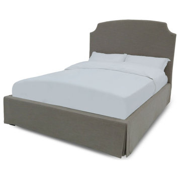 Modus Laurel Full Upholsterd Skirted Panel Bed in Wheat