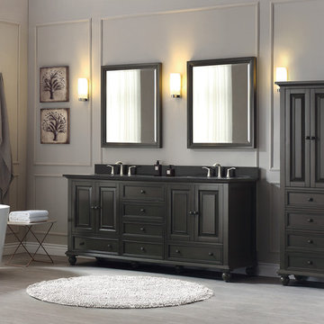 Avanity Thompson 73 in. Double Sink Vanity Combo in Charcoal Glaze finish