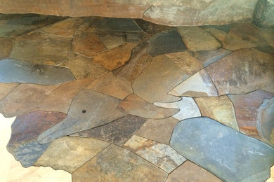 Kitchen - mid-sized traditional travertine floor kitchen idea in San Diego