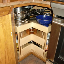 Glide-Around Corner Cabinet Solutions - Kitchen Drawer Organizers