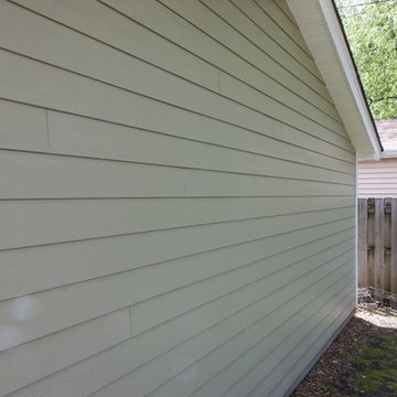 Side of home with new James Hardie Siding
