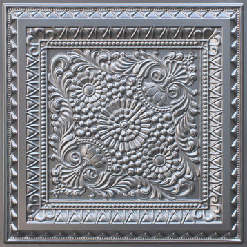 Silver 3D Ceiling Panels, 2'x2', 4 Sq Ft
