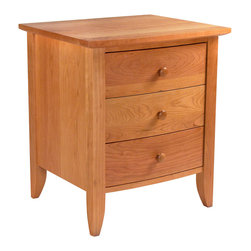 Bow-Front 3-Drawer Nightstand - Nightstands And Bedside Tables