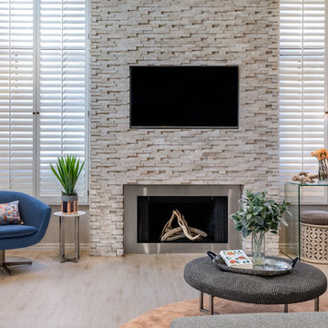 Layered Limestone+Stainless Frame