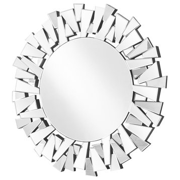 Sparkle 31.5" Contemporary Round Mirror, Clear