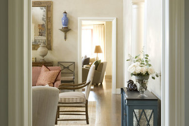Example of a tuscan living room design in New York