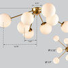 Bartolini Brass Sputnik Globe Chandelier - 8 Light