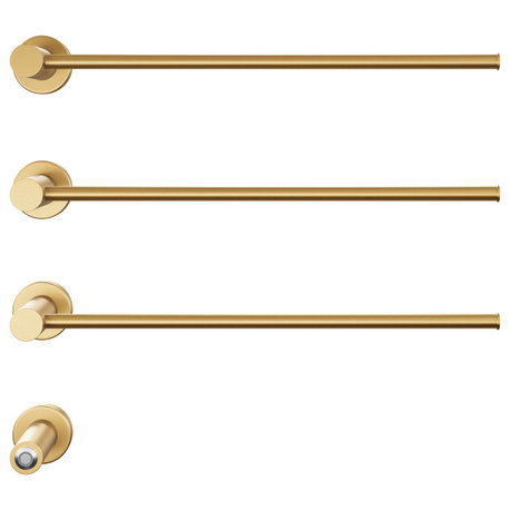 Claire 3-Bar Electric Towel Warmer, Brushed Gold