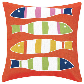 Picketfish Orange Digital Printed Pillow