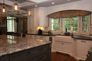 Large transitional kitchen photo in Cleveland