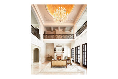 Elegant living room photo in Charlotte