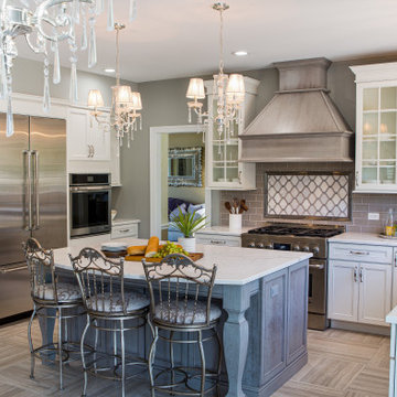 Gray and White Kitchen in St. Charles