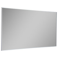 Eviva Sax Metal Frame Wall Mirror, Brushed Chrome, 48"