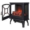20" Black Freestanding 2 Settings Logs Portable Electric Fireplace Heater