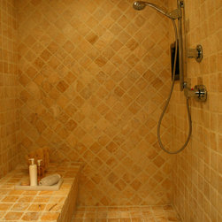 Yellow Travertine Tumbled 4"x4" - Products