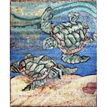 Sea Turtles Mosaic, 55" X 71"