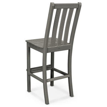 Polywood Vineyard Bar Side Chair, Slate Gray