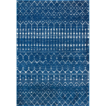 Moroccan Blythe Contemporary Area Rug, Blue, 3'x5'