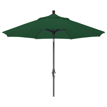 9 Foot Sunbrella Aluminum Crank Lift Collar Tilt Market Umbrella, Black Pole