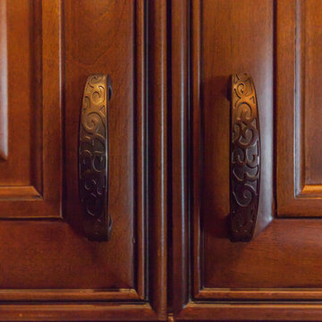 Glazed Brown Kitchen Cabinets