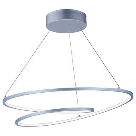 ET2 Lighting 1.25' x 25.25' Cycle LED Pendant, Silver - E21325-MS