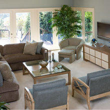 Blue brown living room