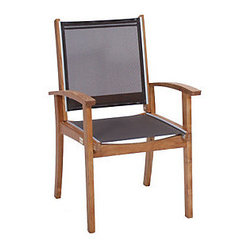 Casual Classics Quantas Mulia Teak Sling Dining Chair - Outdoor Dining Chairs