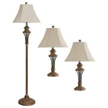 Moraga Set of 3 Lamps | 2 Table Lamps & 1 Floor Lamp