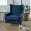 GDF Studio Rosella High Wingback Fabric Club Chair, Navy Blue