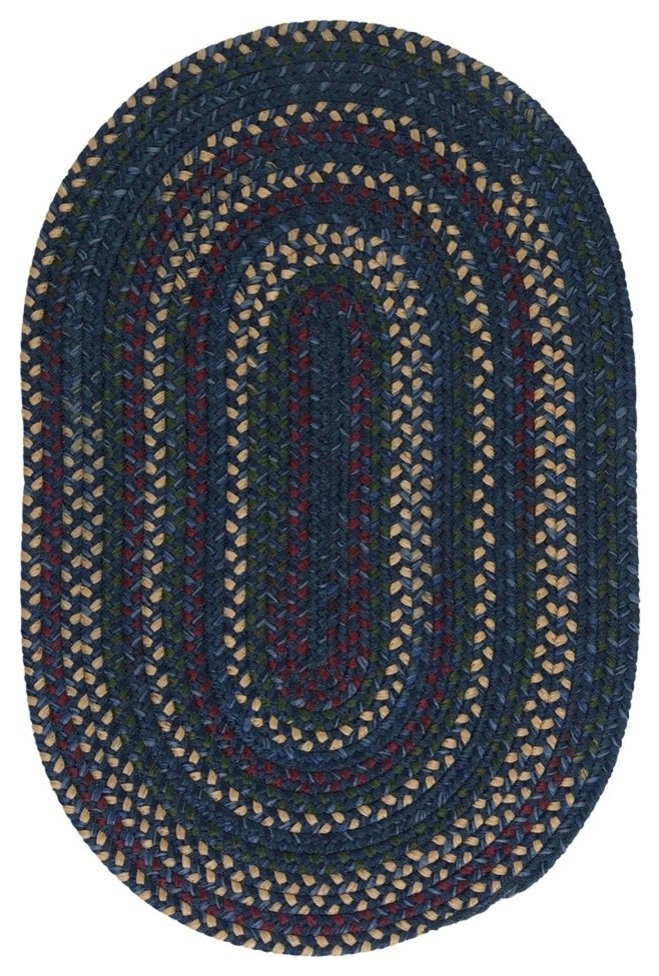 Colonial Mills Midnight MN57 Indigo Traditional Area Rug, Oval 5'x8 ...