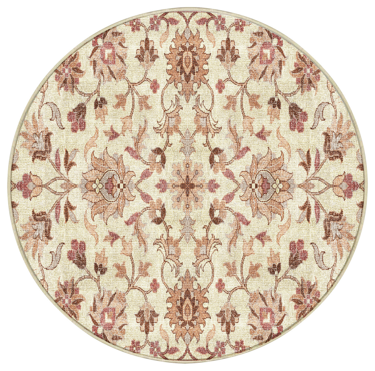 Washable Veronica Dupioni Area Rug, Round 4' - Traditional - Area Rugs ...