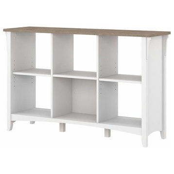 Bowery Hill 6 Cube Organizer in Pure White and Shiplap Gray - Engineered Wood