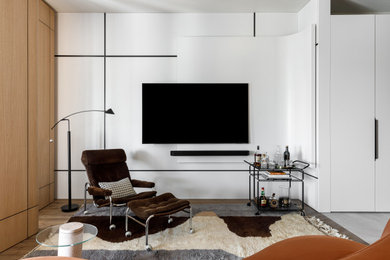 Стильный дизайн: маленькая гостиная комната в современном стиле - последний тренд