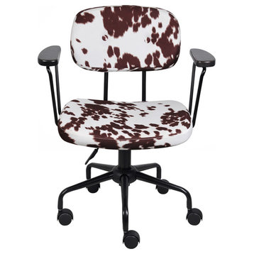 Animal Print Office Desk Chair With Arms