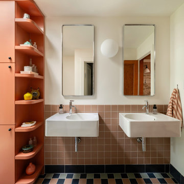 Modern Natural Press Checkerboard Bathroom