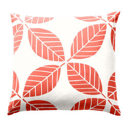 Coral Leaf Print Outdoor Pillow - Outdoor Cushions And Pillows