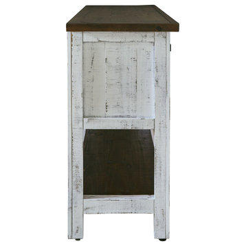 Thomas Console Table White With Brown Top