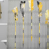 Deny Designs Iveta Abolina Gray Yellow Feathers Shower Curtain