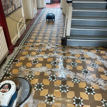 Large Victorian Tiled Hallway Renovated at Lichfield Cathedral School