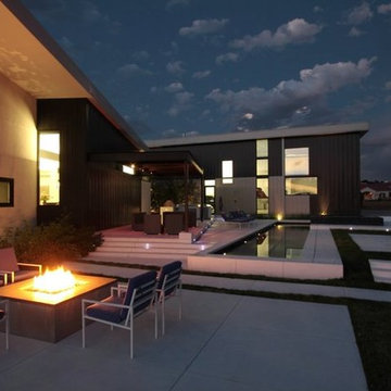 Classy, Modern Lap Pool & All Tile Raised Spa