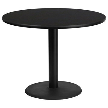 Bowery Hill 42" Round Restaurant Dining Table in Black