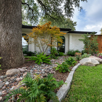 Backyard & Front Yard Remodel with Patina Metal Planters and Faux Turf