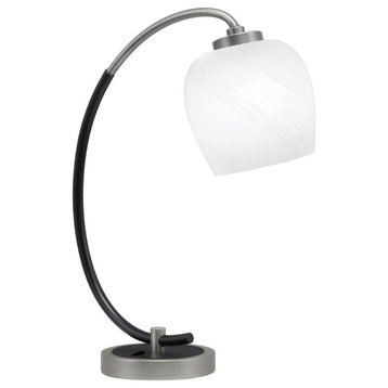 Table Lamps & Desk Graphite & Matte Black Finish 6 White Marble Glass