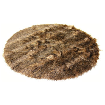 Plush Round Premium Faux Fur Rug, 6'
